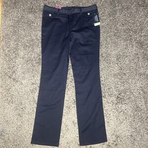 French Toast Size 16 Waist 29 Navy Blue Straight Leg Belted Pants Girls Uniform‎